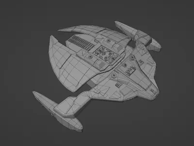 Star Trek JemHadar Fighter Starship Low-poly 3D model