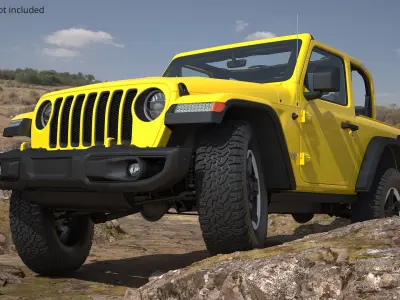  Jeep Wrangler 4x4 Trail SUV Yellow Rigged 
