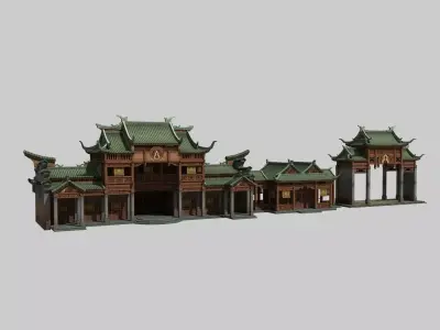 Ancient Chinese architecture Low-poly 3D model purchase