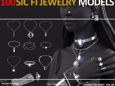 100 SCI FI JEWELRY MODELS Low-poly 3D model