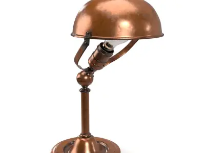 Industrial Faries Adjustable Copper Plated Task Lamp PBR 3D model