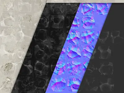 Rocks pile of Low-poly 3D model