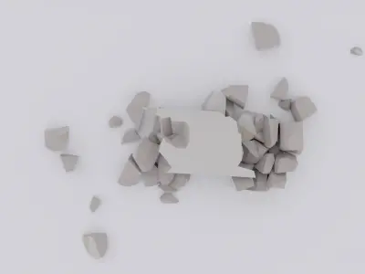 Broken Column Low-poly 3D model