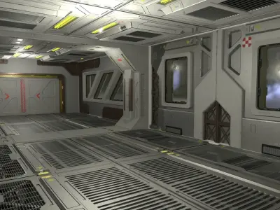 Architecture PBR Space Panels kitbash Low-poly 3D model