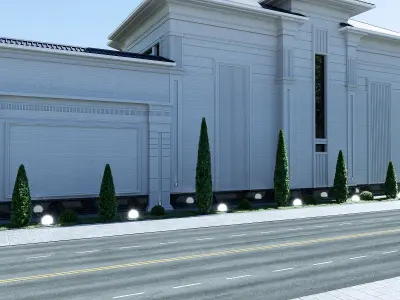 Two-story neoclassical house 3D model