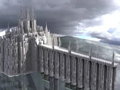 League of legends Inspired Cathedral extravagant Angel Bridge 3D 3D model