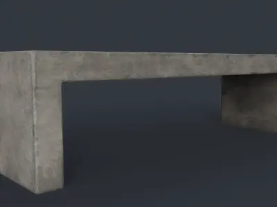 Modern Outdoor Bench 77 PBR Game Ready Low-poly 3D model