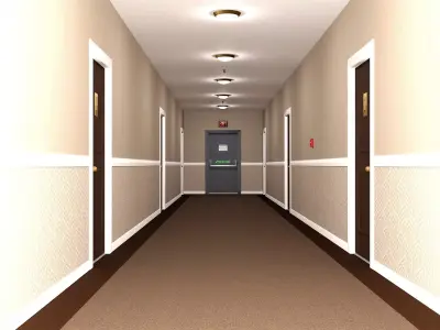 Apartment Hallway Corridor Low-poly 3D model