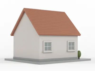 Cartoon House 3D model 10