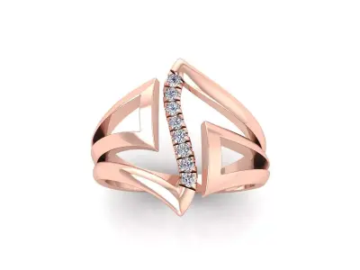 Light Weight Diamond Ring 3d Model and Render  3D print model