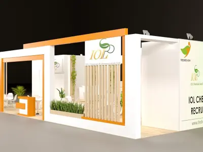 Exhibition booth design 3sides opened 3D model