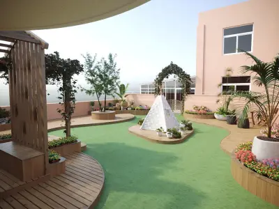 Layout of playing area of roof 3D model