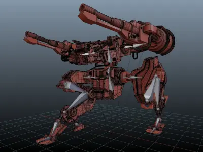 robot war game 3D Low-poly 3D model