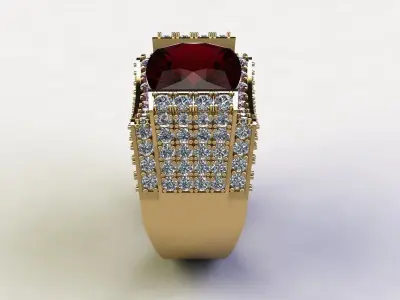 Ring8 garnet ring 3D model