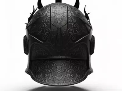 Haunted Jack O Lantern Battle Helmet 3D Model Cursed Headgear Low-poly 3D model
