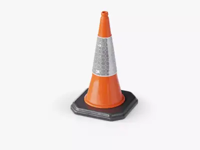 Traffic Cone 75 cm Low-poly 3D model