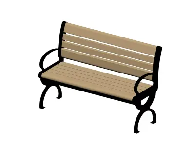 Bench wall shelf with stripes 3D model
