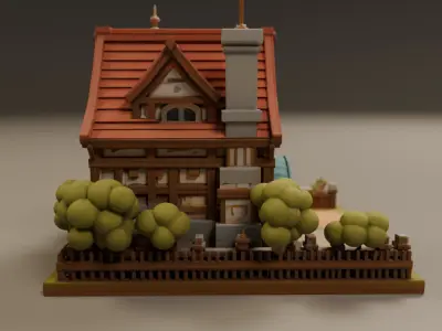 medieval house 3D print model 16