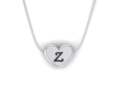 Pendant initial heart Z 3D print model