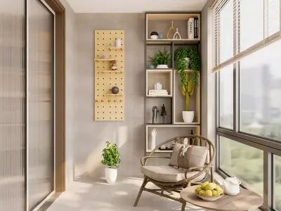 Balcony 3D model shop