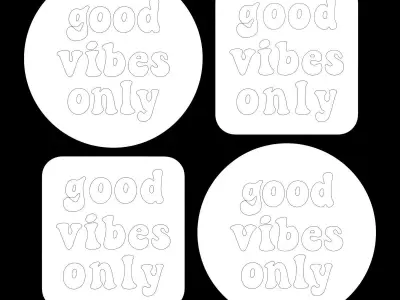 Good Vibes Neon Sign 3D model