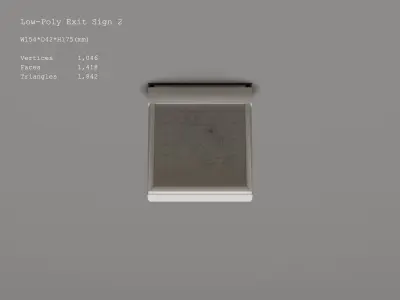 Low-Poly Exit Sign Low-poly 3D model