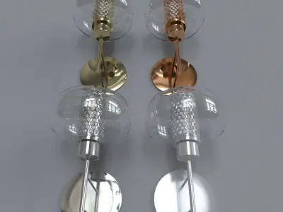 light 2 set of four wall sconces 3D model