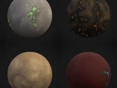 Stylized Planets 03 Low-poly 3D model