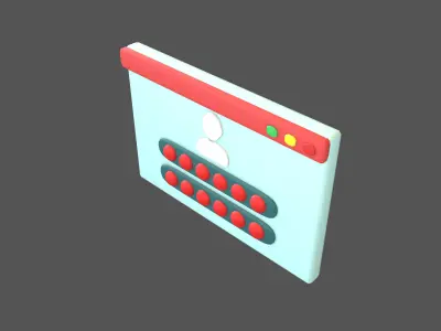 Website Login Incorrect Password Icon v1 002 Low-poly 3D model