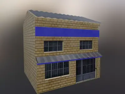 Colombian Style Low Poly House Low-poly 3D model