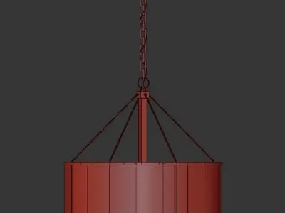 Sutter 4 chandelier with four lights and shade 3D model