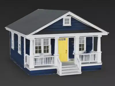 Renovated Modern Navy Bungalow 3D Model Low-poly 3D model