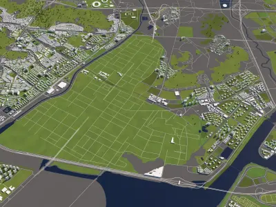 Incheon South Korea 50x50km 3D model