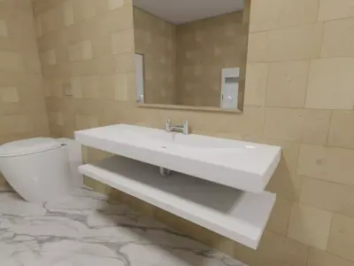 Sink for a bathroom Low-poly 3D model