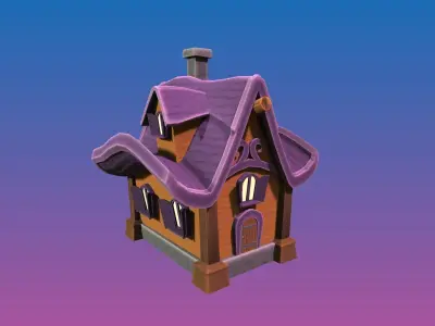 Fantasy Cabin 3D Game asset Low-poly 3D model