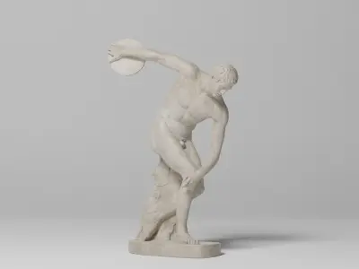 The Discobolus Tivoli Sculpture VR AR Mobile-ready Game-ready Low-poly 3D model