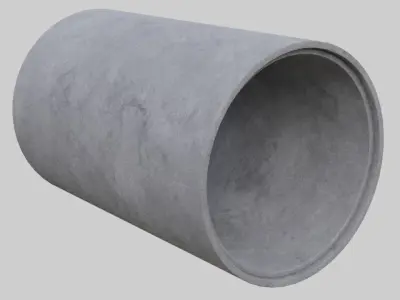 Concrete Pipe 1A Low-poly 3D model