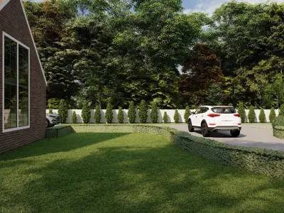 3D Exterior Scene 3D model design garden and landscape 3D model 17