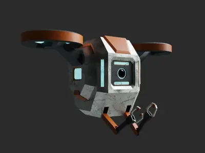 Sci-Fi drone model Low-poly 3D model