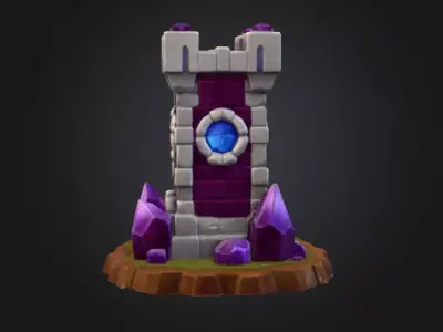 Crystal Tower Low-poly 3D model