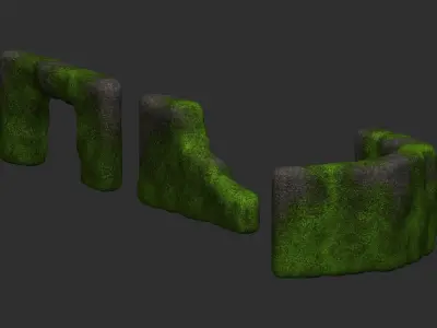 Cave Walls 2 - Moss 2 Low-poly 3D model