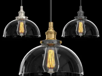 CLEAR GLASS DOME PENDANT 3D model