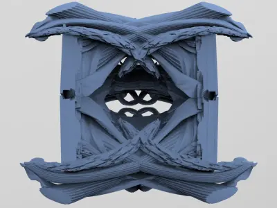 SeaShip stone crest with Egyptian statue 3  3D model