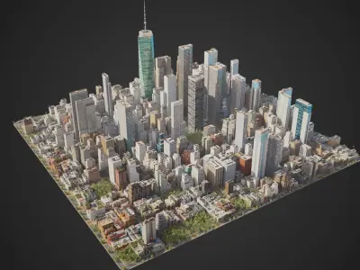 Realistic City S2 MAYA Low-poly 3D model