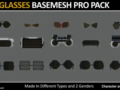 70 BESEMESHES GLASSES PRO PACK VOL 31 Low-poly 3D model