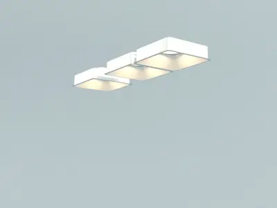laos Square Recessed Ceiling Lamps Low-poly 3D model