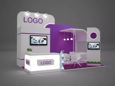 Exhibition stand 6x4 m 3D model