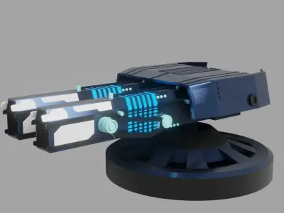 Sci Fi Futuristic Cannon Low-poly 3D model