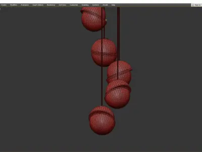 MINI CRESCENT MULTI LIGHT PENDANT Low-poly 3D model