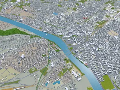 Trenton New Jersey USA 20km Low-poly 3D model